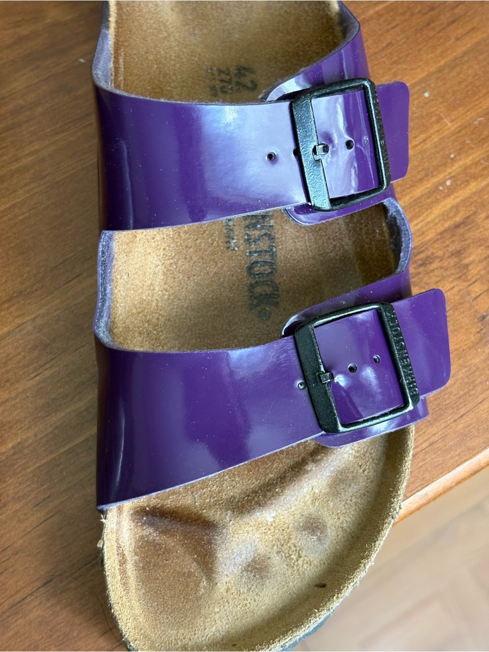 Birkenstock 42 Patent Plum Purple Arizona Sandals - Picture 7 of 14